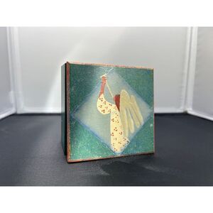 Barbara Duval Handcrafted Angel Decorative trinket‎ wooden Box Christmas Decor
